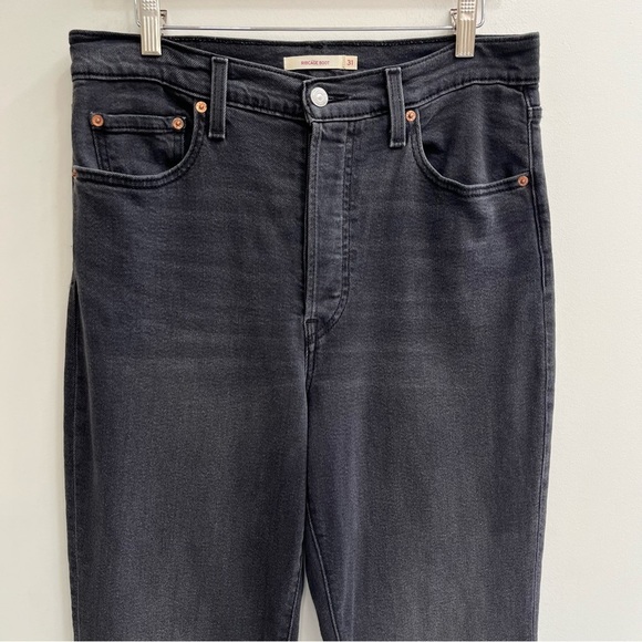 Levi’s Ribcage Bootcut Jeans Washed Black High Waisted  Button Fly Size 31/33 - Picture 5 of 14